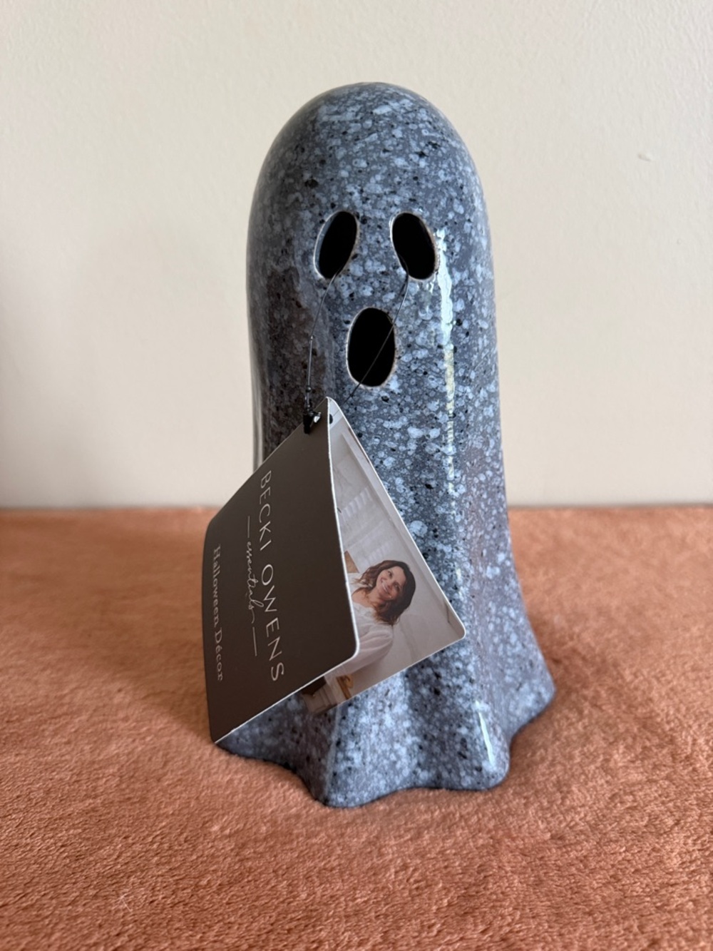 Becki Owens Halloween Ghost 👻 Decor Gray Pottery NEW!